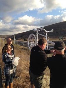 Ghost bike installed by coworkers at Irvine Jax; photo courtesy of Biking Brian.