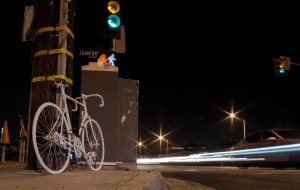 Ghost bike in memory of Sal Sahagun; photo by Danny Gamboa