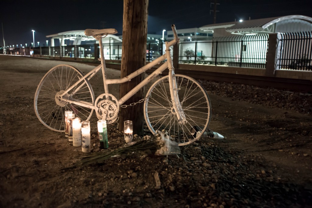Ghost bike for Ricky Montoya; photo by Danny Gamboa