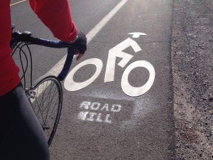 The too typical attitude towards bike riders in Wine County — and elsewhere. Photo by Janet Lafleur.