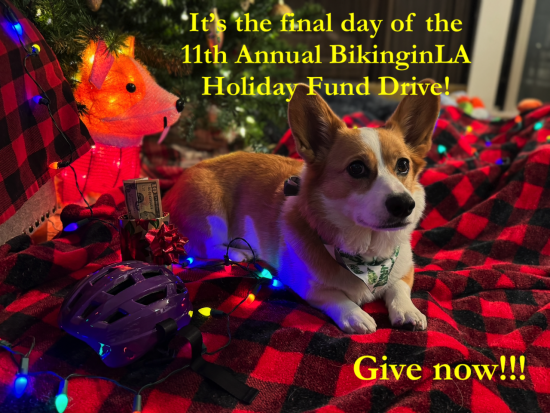 The last day of our Holiday Fund Drive, think twice about riding in this rain, and using your FSA/HSA for bikes & gear